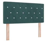 vidaXL Cabezal LED con Botones de Cristal, tapizado en Terciopelo Verde Oscuro de 90 cm. Es un Mueble Moderno para el Dormitorio y Ofrece un Espacio de sueño Elegante para Adultos. Tiene un diseño t