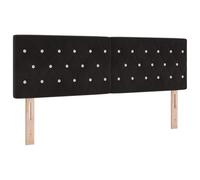 vidaXL Cabezal LED de con Botones de Cristal, Acolchado, Negro, 160 cm, Terciopelo, Puerto USB, montado en la Pared, Muebles Modernos para el Dormitorio, Espacio para Dormir Chic, diseño tapizado, a
