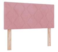 vidaXL Cabezal LED Diseño de Bloques de Diamante Rosa 90 cm de Terciopelo USB, Montado en la Pared, Ideal para Muebles de Dormitorio, Duradero, con Tela Suave, Iluminación Ajustable y Decoración Mod