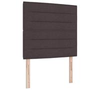 vidaXL Cabezal LED Diseño de Líneas Marrón Oscuro 90 cm Tela