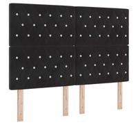 vidaXL Cabezal Negro de Terciopelo con Botones de Cristal, Acolchado, 140 cm, Ajustable en Altura, Muebles Modernos para Decorar el Dormitorio, Diseño de Pared, Cojín Estilo Confortable
