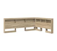 vidaXL Cabezal para Estante de Roble Sonoma de 135 x 190 cm, Hecho de Madera aglomerada. Es en Forma de L, Ofrece Mucho Espacio para Guardar Cosas, Tiene estanterías integradas, un diseño Minimalista