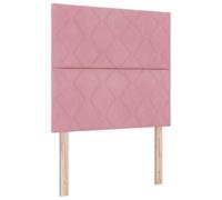 vidaXL Cabezal Rosa de 100 cm con Bloques de Diamante de Terciopelo | Altura Ajustable, montado en la Pared, Estilo Moderno, Acolchado, Ideal para Decorar el Dormitorio y Muebles de Lujo, Accesorios