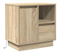 vidaXL Cabinet de Noche con LED en Roble Sonoma 50x34,5x50 cm