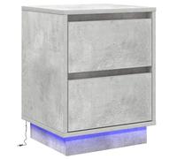 vidaXL Cabinet de Noche con Luces LED Concreto Gris 39x34.5x50 cm