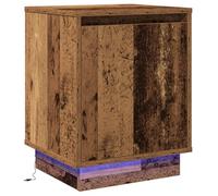 vidaXL Cabinet de Noche con Luces LED Madera Vieja 39x34.5x50 cm
