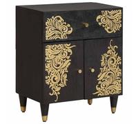 vidaXL Cabinet de Noche con Puerta con cajón Negro 50 x 33 x 60 cm, Mesa de Noche Rectangular Moderna, Armario de Noche Funcional, Almacenamiento Compacto para Esenciales de Dormitorio, Muebles Conte