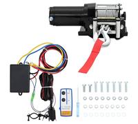 vidaXL Cabrestante Eléctrico Control Remoto 1.360 Kg Placa Guiacabos Rodillo