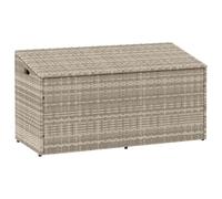 vidaXL Caja almacenaje jardín ratán sintético Gris Claro 110x50x58 cm, Caja de Almacenamiento de jardín, Almacenamiento de Cojines al Aire Libre, Caja de Almacenamiento de Cojines al Aire Libre