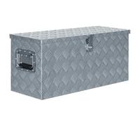 vidaXL Caja Aluminio 80x30x35 cm Plateada Bricolaje Taller Herramientas Orden