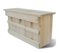 vidaXL Caja Casa Nido Gorriones Pájaros 3 Cámaras Adorno Jardín Madera Maciza