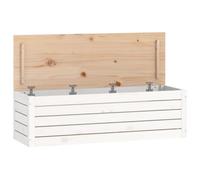 vidaXL Caja de Almacenaje Baúl Armario Tapa Cesto Cubo Ropa Zapatos Juguetes Cuarto Baño Sala de Estar Dormitorio Madera Maciza de Pino Blanco