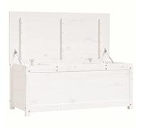 vidaXL Caja de Almacenaje, Baúl de Alfombras Cojines Juguetes, Caja de Herramientas, Arcón para Salón Hogar, Madera Maciza de Pino Blanco