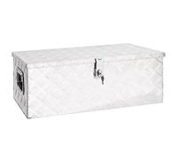 vidaXL Caja de Almacenaje Baúl Herramientas Decoración Salón Sala Tapa Parque Adorno Conejo Roedores Almacenamiento Remolque Aluminio Plateado