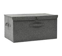 vidaXL Caja de Almacenaje, Caja Plegable, Cofre Organizador de Ropa Bufandas Juguetes, Contenedor para Armario Estantería, Tela Gris Antracita