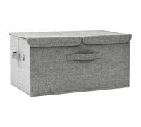 vidaXL Caja de Almacenaje, Caja Plegable, Cofre Organizador de Ropa Bufandas Juguetes, Contenedor para Armario Estantería, Tela Gris