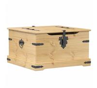 vidaXL Caja de almacenaje Corona Madera Maciza de Pino 78x78x45 cm, Caja de Almacenamiento, Caja para Mantas, baúl de almacenaje