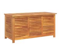 vidaXL Caja de almacenaje de jardín – Baúl con tapa, madera maciza de acacia, 113x50x56 cm