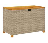 vidaXL Caja de Almacenaje de Jardín, Cofre de Almacenaje, Asiento Banco Exterior, Baúl para Juguetes Patio, Madera Acacia Ratán Beige