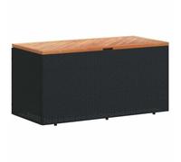 Caja De Almacenaje Jardín Madera Acacia Ratán Negro 110x50x54cm Vidaxl
