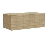 vidaXL Caja de Almacenaje de Jardín, Cofre de Almacenaje, Asiento Banco Exterior, Baúl para Juguetes Patio, Ratán Sintético Beige Mezcla