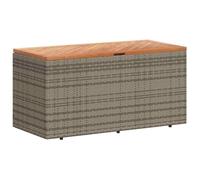 vidaXL Caja de almacenaje jardín Madera Acacia ratán Gris 110x50x54 cm