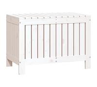 vidaXL Caja de Almacenaje de Jardín, Cofre para Cojines, Contenedor para Mantas, Baúl para Patio Terraza Pasillo, Madera de Pino Blanco