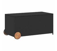 Caja De Almacenaje Jardín Con Ruedas Ratán Sintético Negro 190l Vidaxl