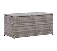vidaXL Caja de Almacenaje de Jardín Guardar Objeto Organizador Guantera de Gran Capacidad para Balcón Cuarto de Utencilio Mueble Ratán Sintético Gris 120x50x60 cm