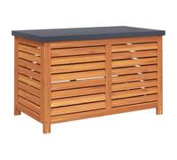 vidaXL Caja de almacenaje de jardín Madera Maciza eucalipto 60x50x55 cm, arcón de exterior, baúl de jardín