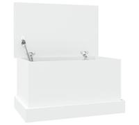 vidaXL Baúl de almacenaje de madera contrachapada Blanco 50x30x28 cm
