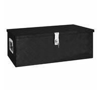 vidaXL Caja de Almacenaje Herramienta Vehículo Accesorio Remolque Coche Organizador Transporte Portátil Garaje Tapa de Aluminio Negro
