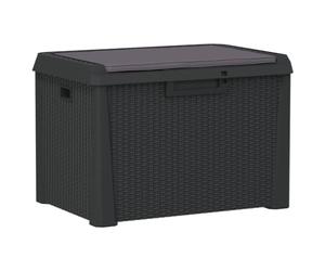 vidaXL Caja de almacenaje jardín con cojín Asiento PP Antracita 125 L
