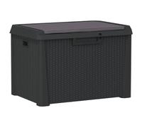 vidaXL Caja de almacenaje jardín con cojín Asiento PP Antracita 125 L