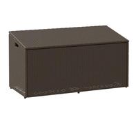 vidaXL Caja de almacenaje para jardín Ratán sintético Marrón 110x50x58 cm para cojines