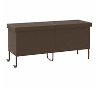 vidaXL Caja de almacenaje jardín ruedas ratán PE marrón 160x55x75 cm