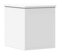 vidaXL Caja de almacenaje madera de ingeniería blanco 30x35x35 cm, caja de mantas, cofre de almacenamiento, baúl de juguetes, caja de juguetes