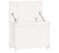 vidaXL Caja de almacenaje madera maciza de pino blanco 60x32x45,5 cm