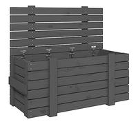 vidaXL Caja de almacenaje Madera Maciza de Pino Gris 91x40,5x42 cm, Caja de Herramientas, baúl de almacenaje, Caja de almacenaje de Madera