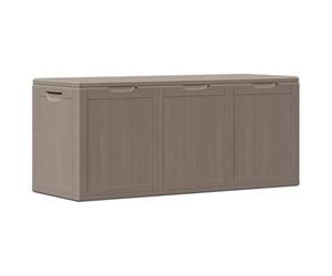 vidaXL Caja de almacenaje para jardín 270 L PP aspecto madera marrón