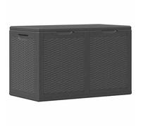 vidaXL Caja de Almacenaje para Jardín Cofre Almacenamiento Patio Terraza Exterior Embalaje Herramientas Jardinería Organizador 180 L PP Ratán Negra