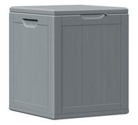 vidaXL Caja de Almacenaje para Jardín Cofre Almacenamiento Patio Terraza Exterior Embalaje Herramientas Jardinería Organizador 90L PP Ratán Gris