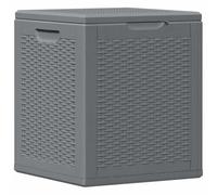 Caja De Almacenaje Para Jardín Pp Aspecto De Ratán Gris 90 L Vidaxl