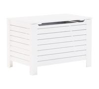 vidaXL Caja de almacenaje y Tapa Rana Madera Maciza Blanca 100x49x54cm
