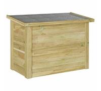 vidaXL Caja de Almacenamiento 80X44.5X57.5cm de Madera de Pino tratada para Exteriores, con características Resistentes al Clima y un Estilo rústico. Es la solución Madera para Jardines,