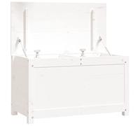 vidaXL Caja de Almacenamiento Cofre Baúl Armario para Ropa Juguetes Sala de Estar Salón Habitación Dormitorio Madera Maciza de Pino Blanco