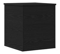 vidaXL Baúl de Almacenamiento Minimalista de Roble Negro 40 x 42 x 46 cm Madera Maciza Mate Muebles de Interior Organizador de Sala de Estar Soluciones Elegantes Opciones Contemporáneas para Pasillo