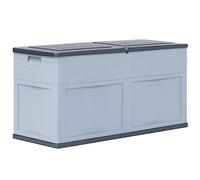vidaXL Caja de Almacenamiento de Jardín, Baúl para Cojines Almohadas Mantas, Cofre de Herramientas, Caja para Patio Terraza, 320 L Gris y Negro