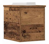 vidaXL Caja de Almacenamiento Madera envejecida 30 x 35 x 35 cm | Mucho espacio para guardar cosas en casa, Acabado de madera envejecida que se ve genial,