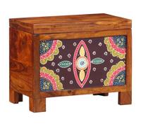 vidaXL Caja de Almacenamiento Madera Sólida Acacia 50x30x40 cm Floral Geométrico Bohemio